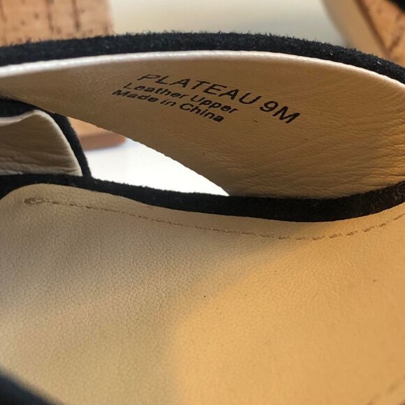 NWT BOTKIER NY Plateau Cork Platform Sandal Black Suede 8.5 & 9 MSRP $185 - Picture 8 of 9